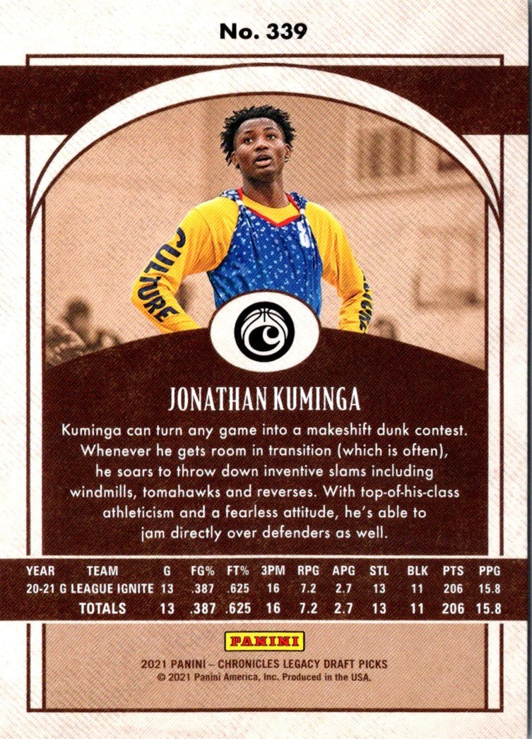 2021 Panini Chronicles Draft Picks Jonathan Kuminga