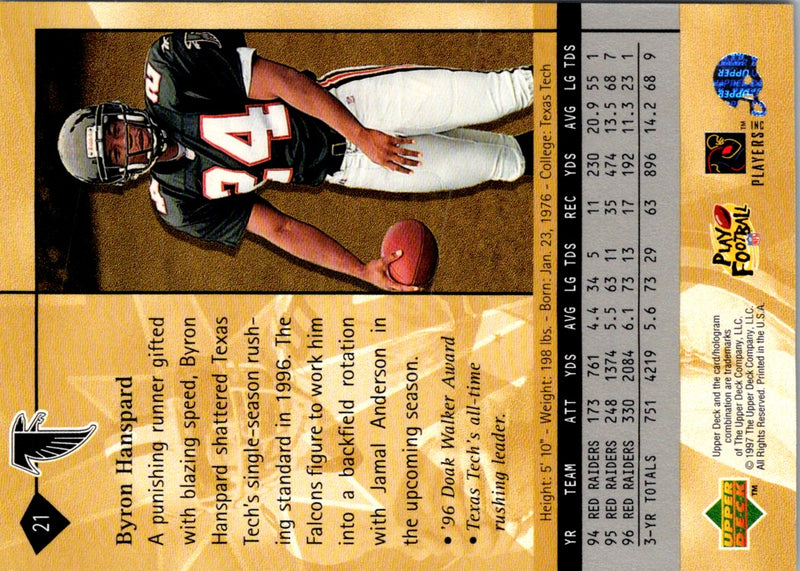 1997 Upper Deck Byron Hanspard