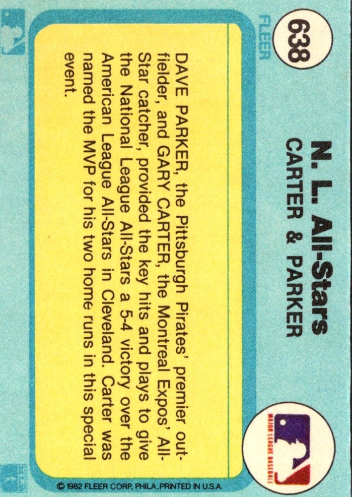 1982 Fleer Gary Carter/Dave Parker