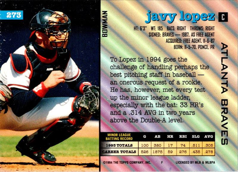 1994 Bowman Javy Lopez