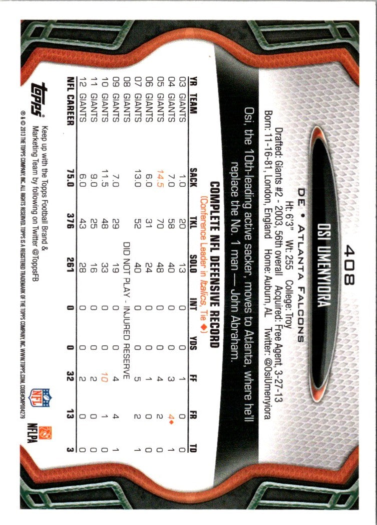 2013 Topps Mini Osi Umenyiora