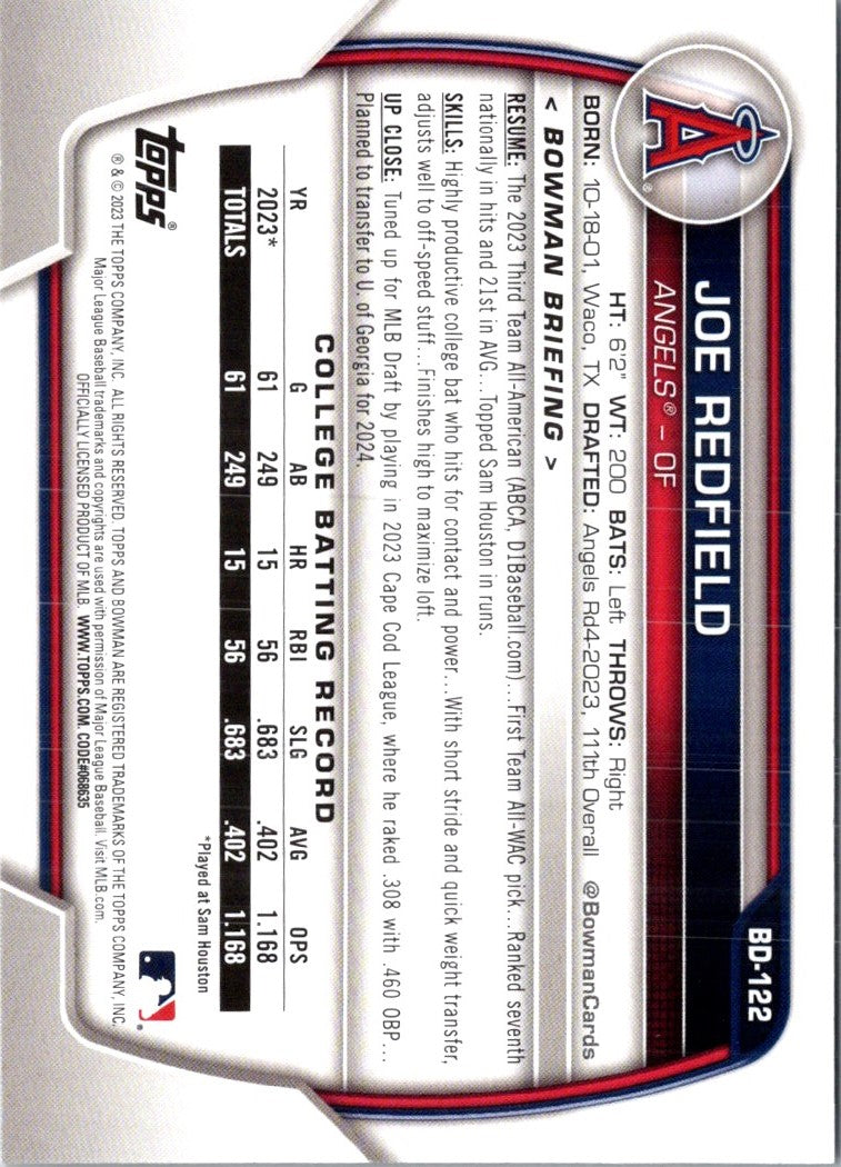 2023 Bowman Draft Joe Redfield