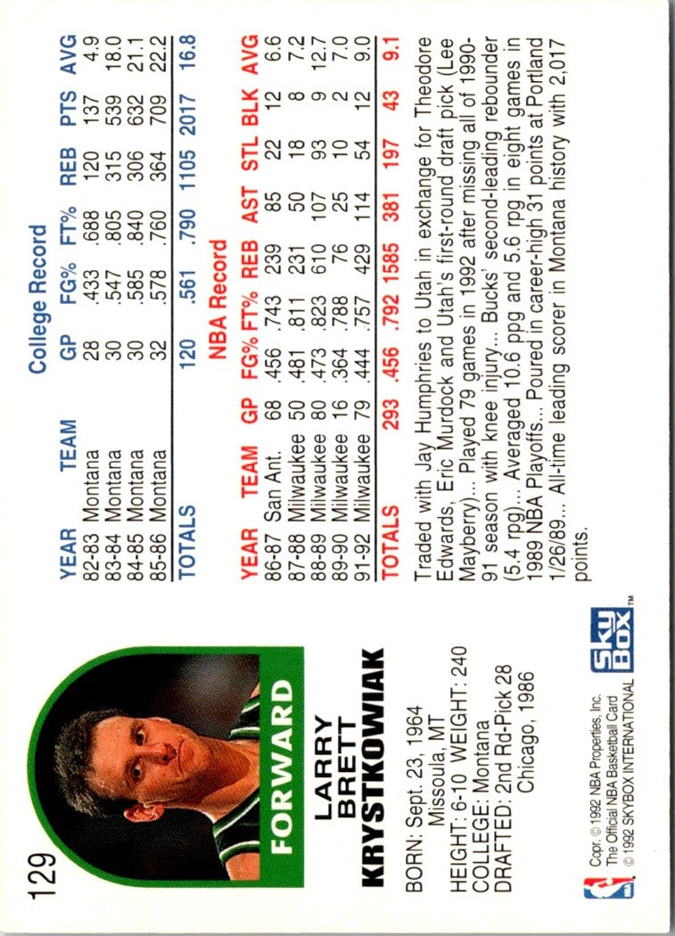 1992 Hoops Larry Krystkowiak