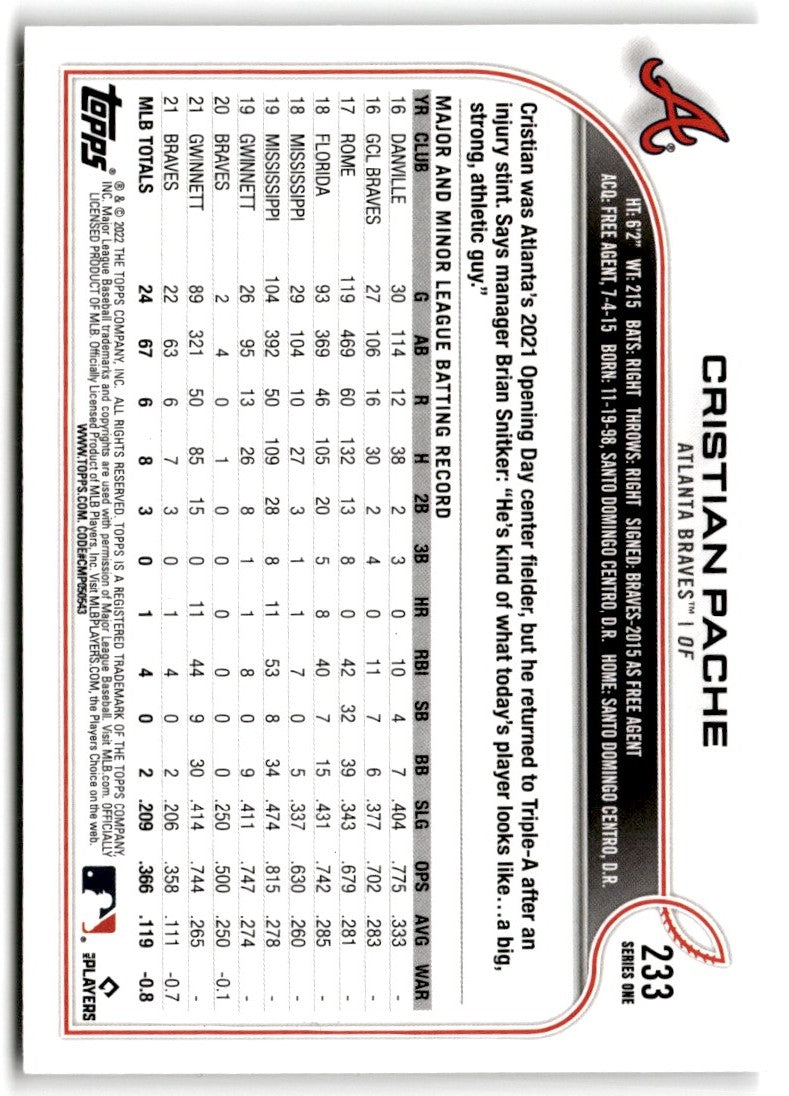 2022 Topps Gold Stars Cristian Pache