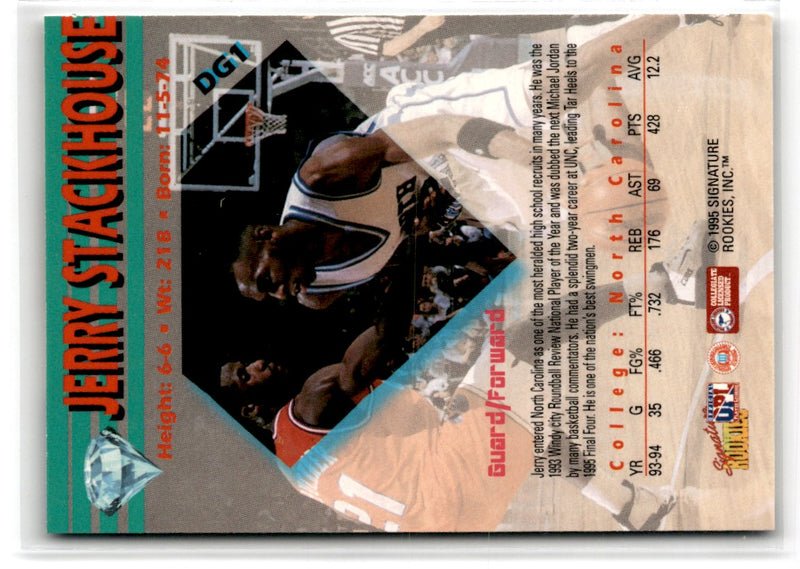 1995 Signature Rookies Draft Day Gems Jerry Stackhouse