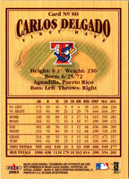 2003 Fleer Splendid Splinters Carlos Delgado #80