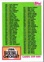1984 Topps Checklist 529-660 #646