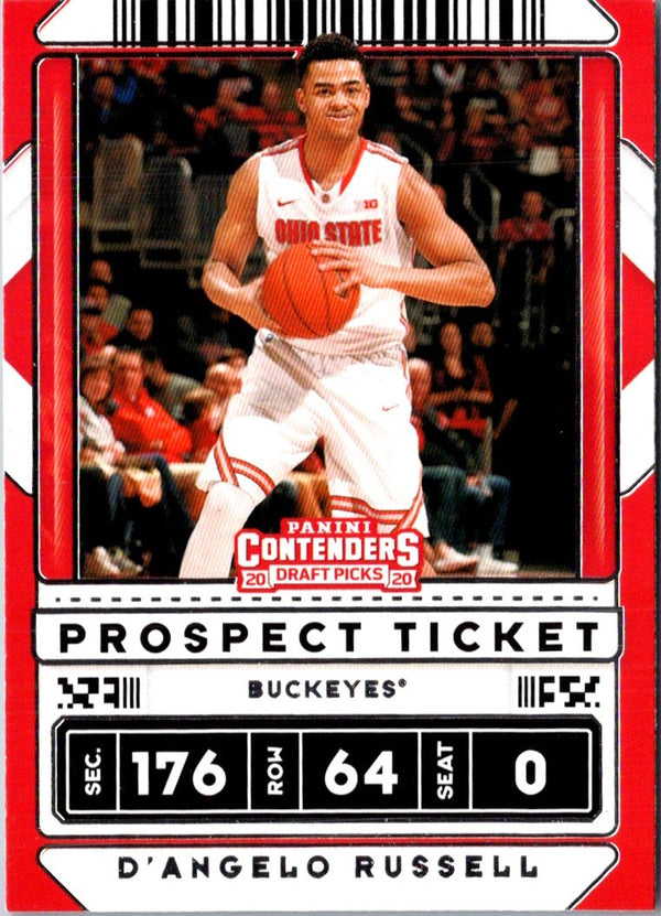 2020 Panini Contenders Draft Picks Game Ticket Red D'Angelo Russell #37