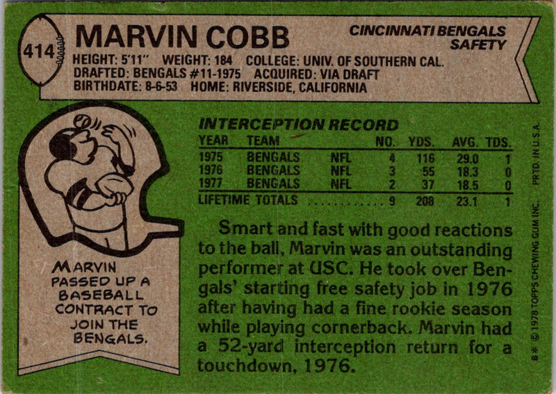 1978 Topps Marvin Cobb