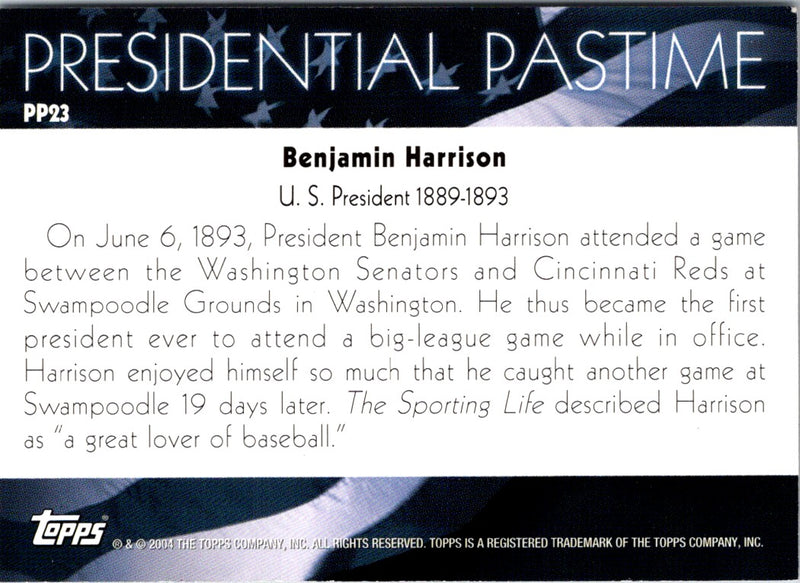 2004 Topps Presidential Pastime Benjamin Harrison