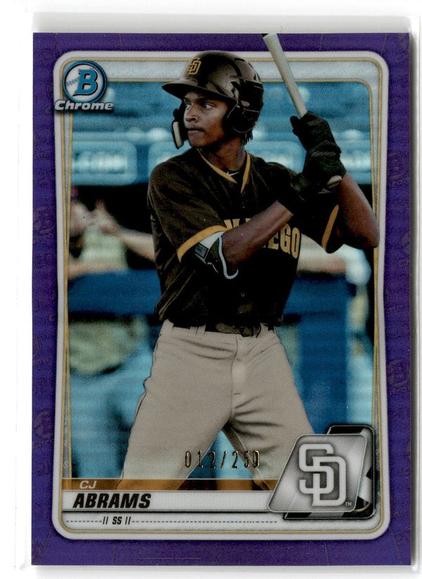 2020 Bowman Chrome Prospects Purple Refractor CJ Abrams #BCP-62 012/250