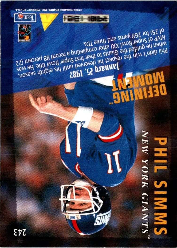 1995 Pinnacle Club Collection Phil Simms