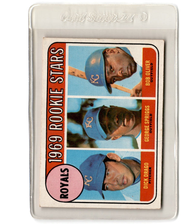 1969 Topps Royals Rookies - Dick Drago/George Spriggs/Bob Oliver #662 Rookie EX