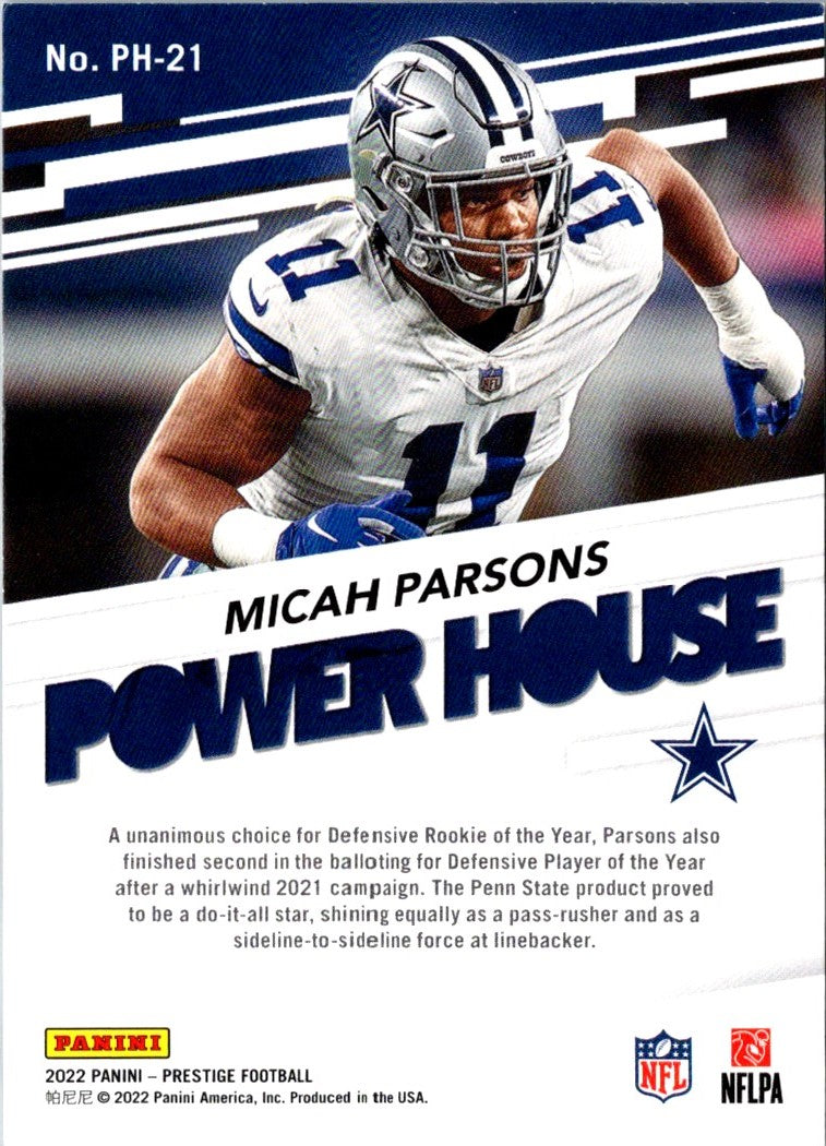 2022 Panini Prestige Power House Micah Parsons