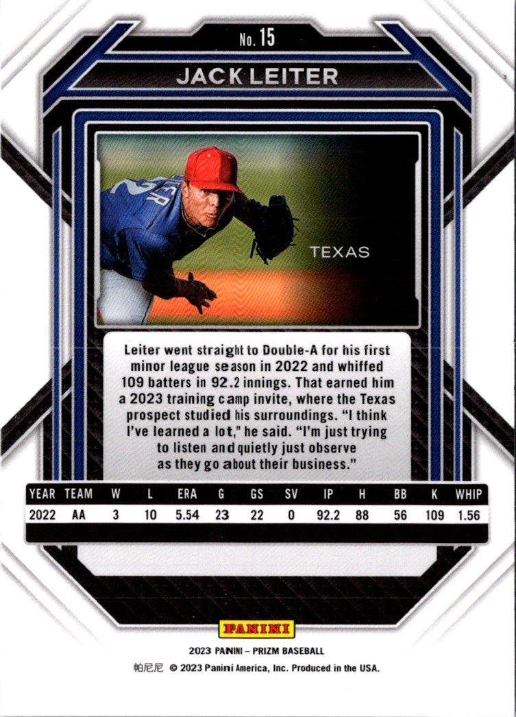 2023 Panini Prizm Jack Leiter