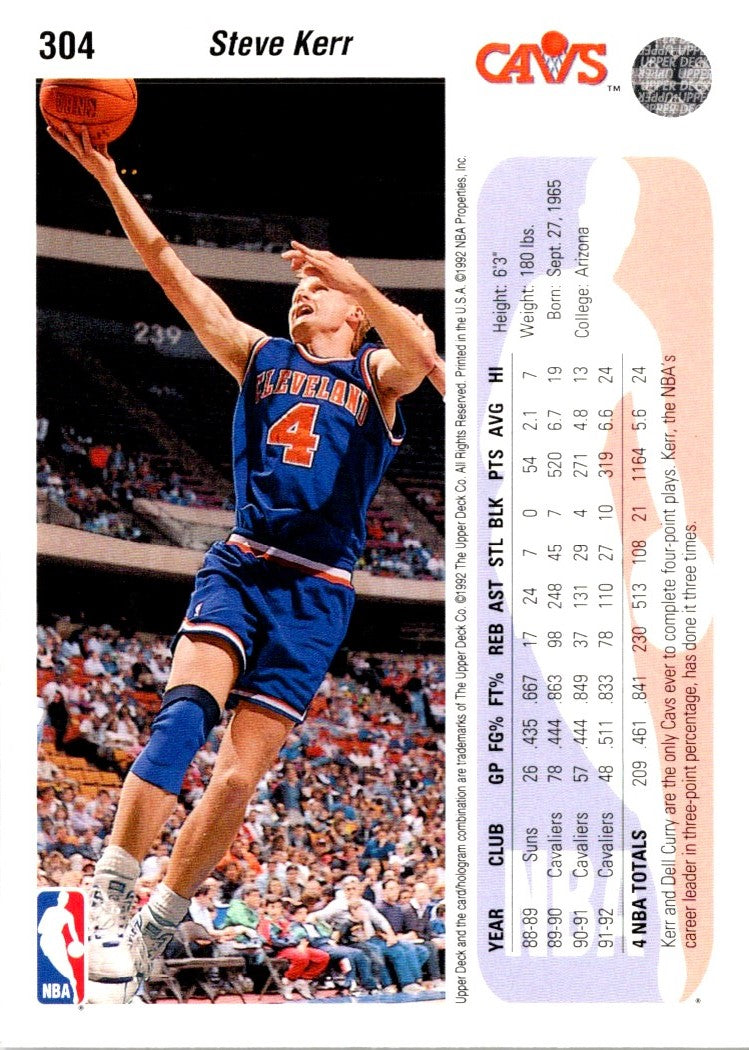 1992 Upper Deck Steve Kerr