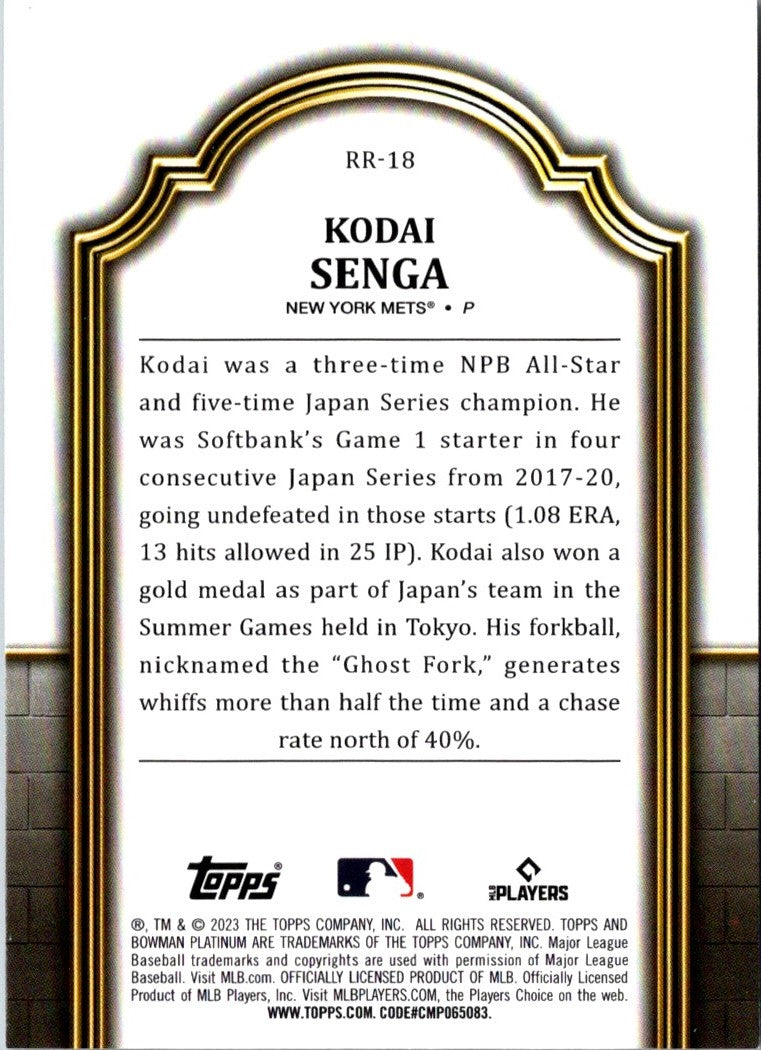 2023 Bowman Platinum Renowned Rookies Kodai Senga