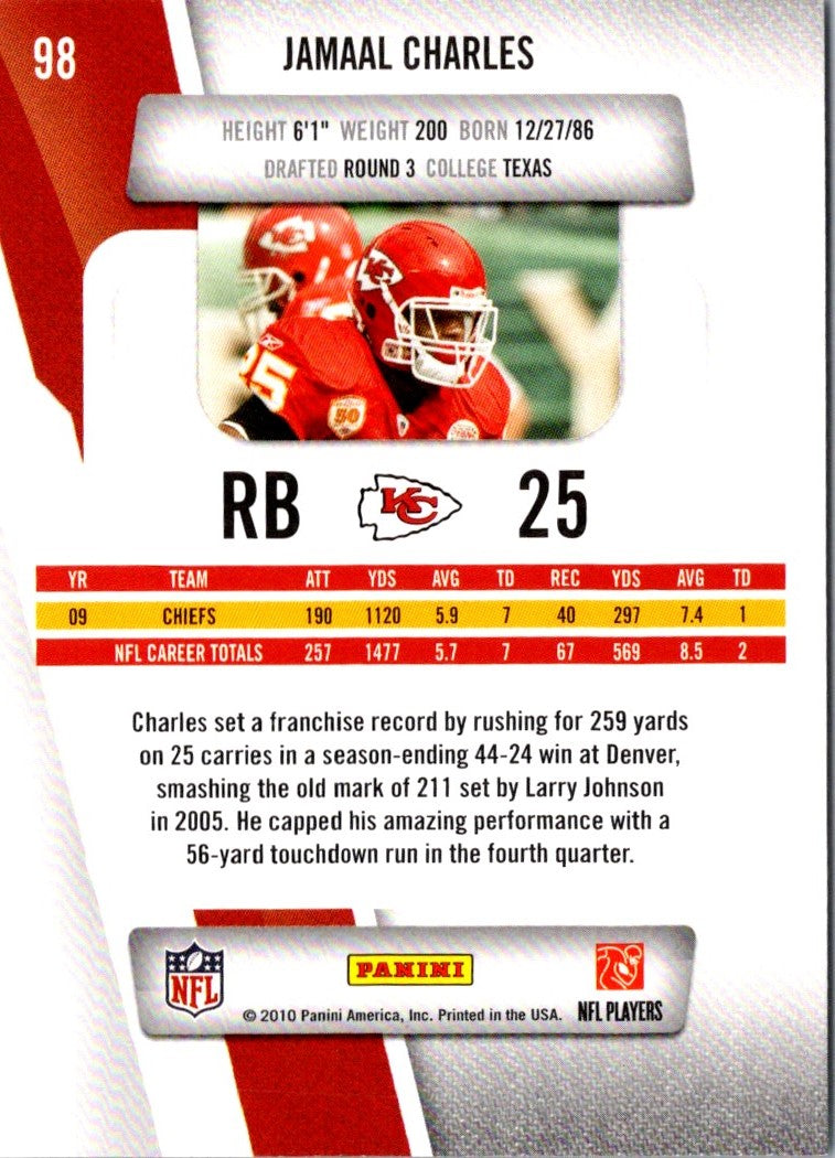 2010 Panini Prestige Jamaal Charles