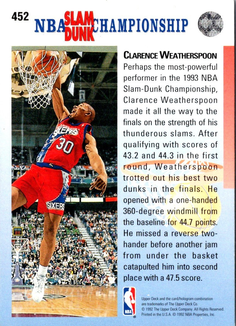 1992 Upper Deck Clarence Weatherspoon