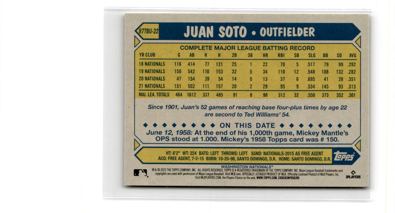 2022 Topps Juan Soto