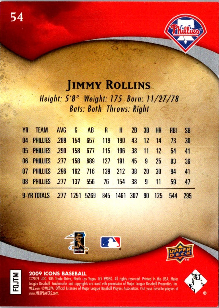 2009 Upper Deck Icons Jimmy Rollins