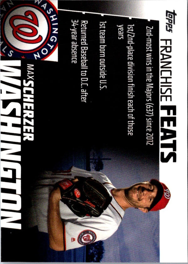 2019 Topps Franchise Feats Max Scherzer #FF-29