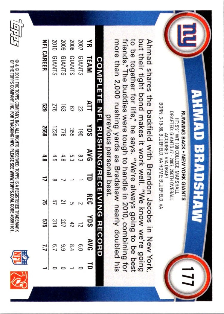 2011 Topps Ahmad Bradshaw
