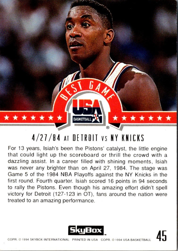 1994 SkyBox USA Isiah Thomas