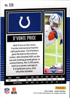 2022 Score D'Vonte Price #339 Rookie