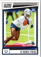 2022 Score D'Vonte Price #339 Rookie