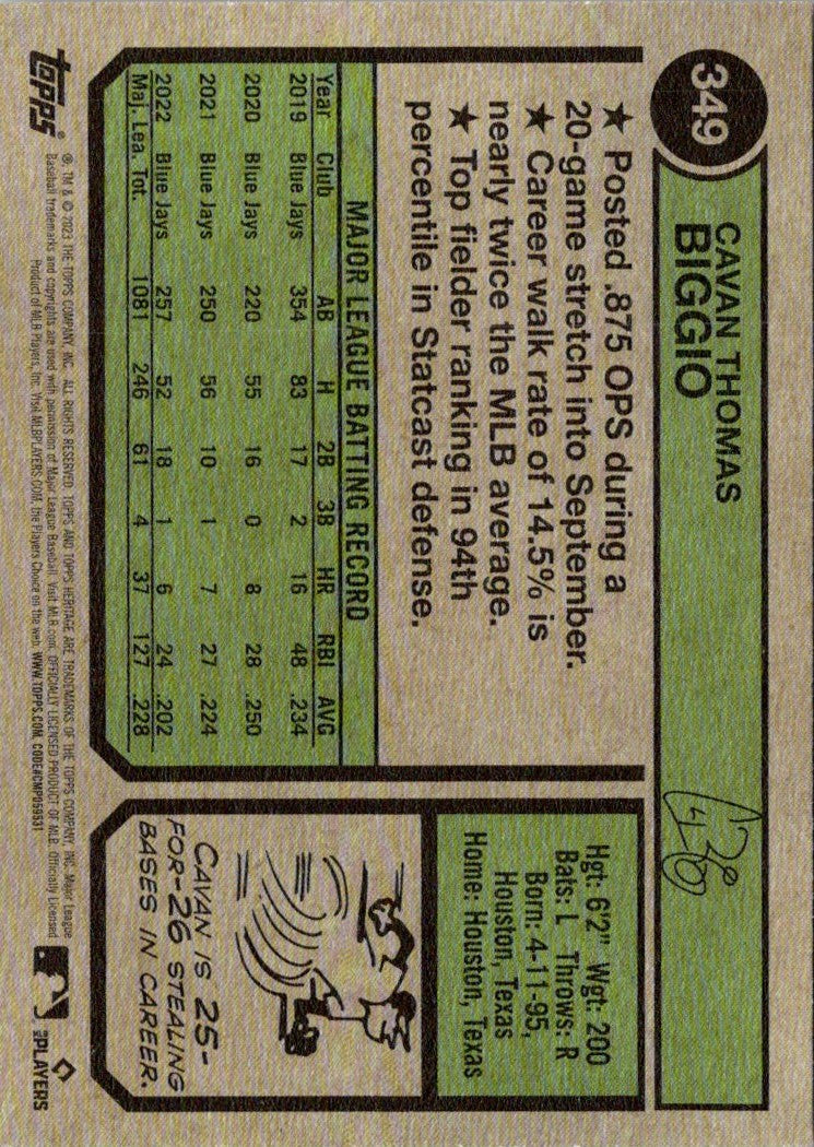 2023 Topps Heritage Cavan Biggio