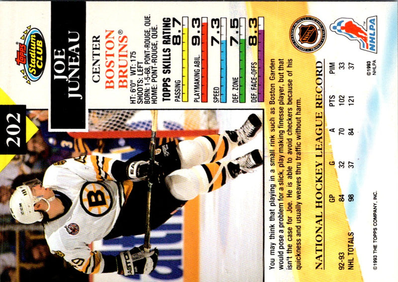 1993 Stadium Club Joe Juneau
