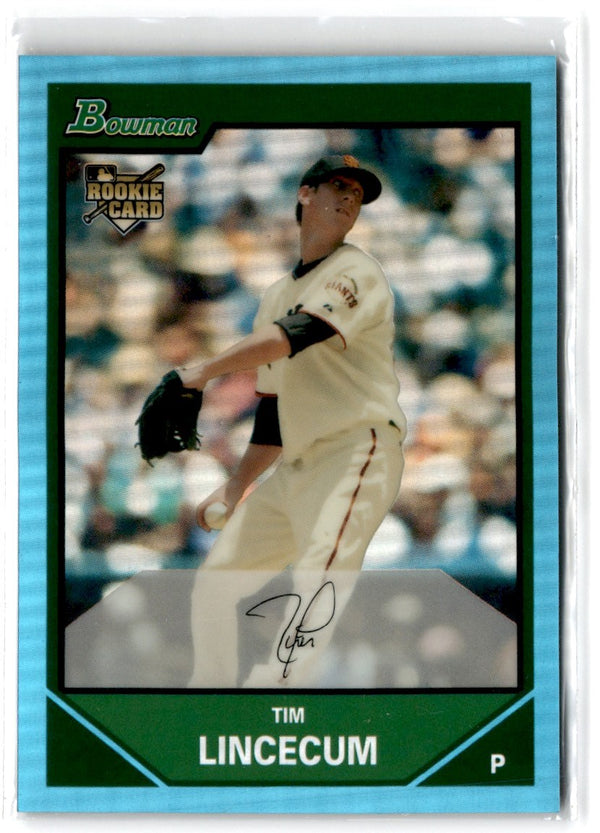 2013 Bowman Blue Sapphire Refractor Rookie Reprints Tim Lincecum #BDP11