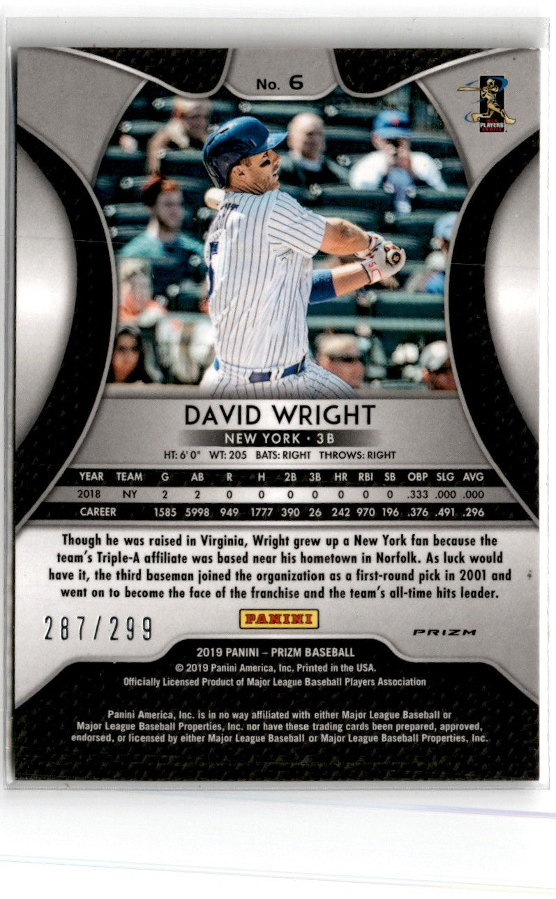 2019 Panini Prizm Red Mojo David Wright