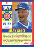 1991 Score 100 Superstars Mark Grace #91