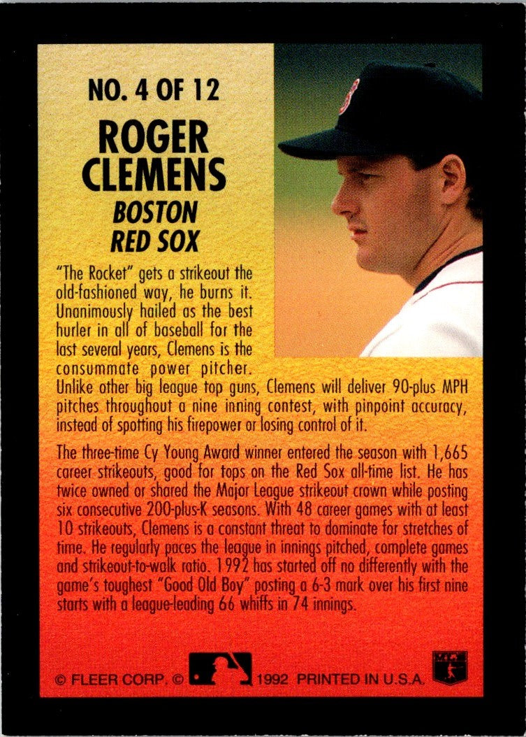 1992 Fleer Smoke 'N Heat Roger Clemens