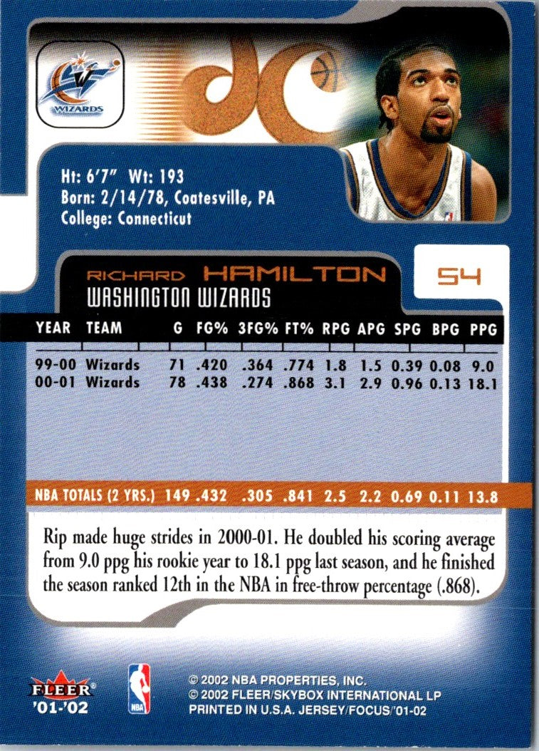 2001 Fleer Focus Richard Hamilton