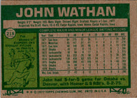 1977 Topps John Wathan #218 Rookie