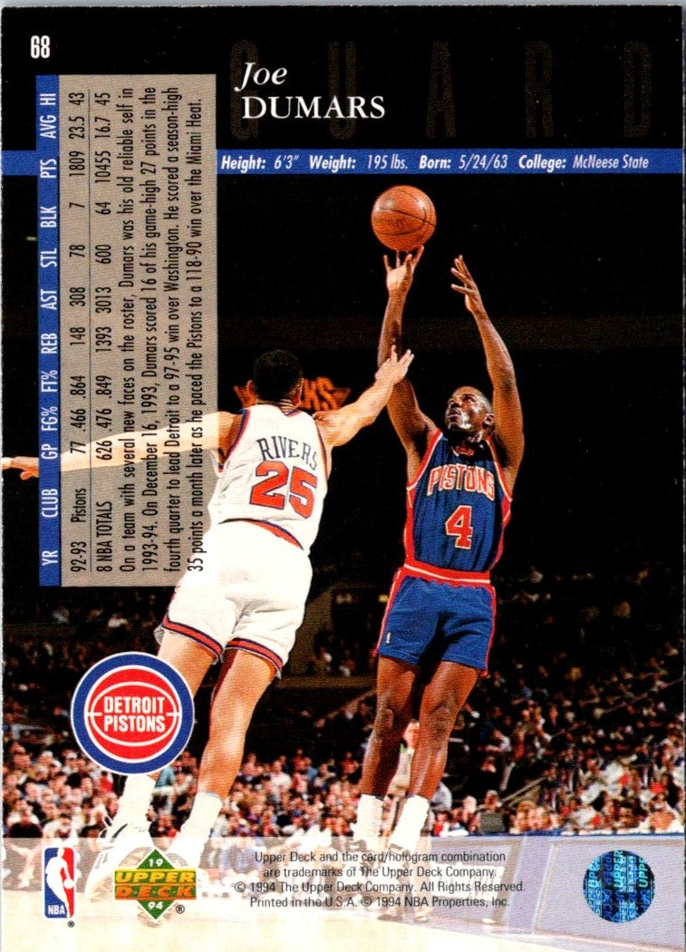 1993 Upper Deck Special Edition Joe Dumars