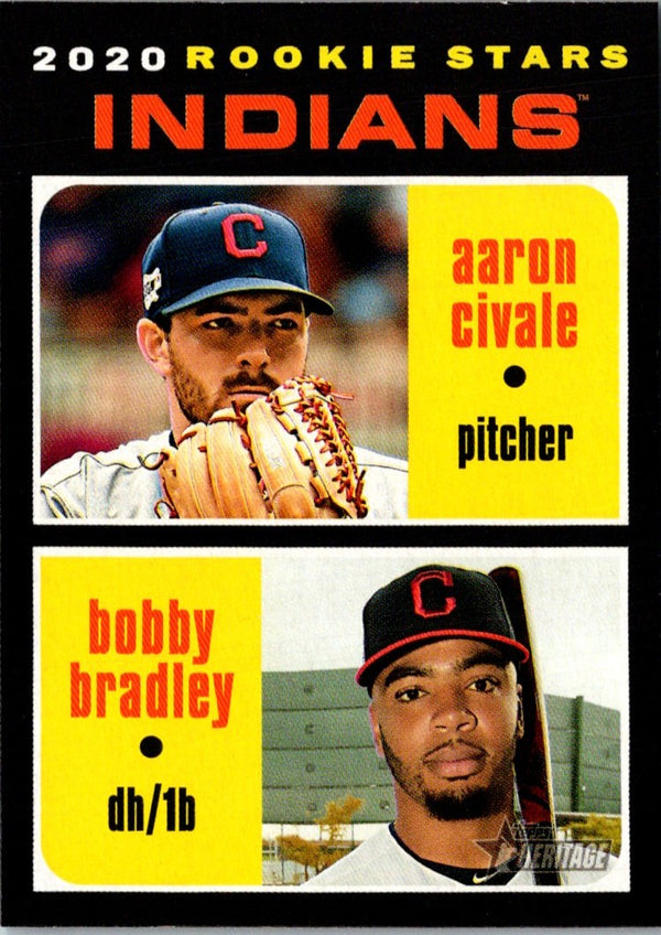 2020 Topps Heritage Aaron Civale/ Bobby Bradley #83 Rookie