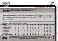 2019 Topps Jace Fry #636