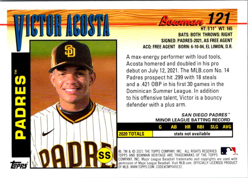 2021 Bowman Heritage Victor Acosta