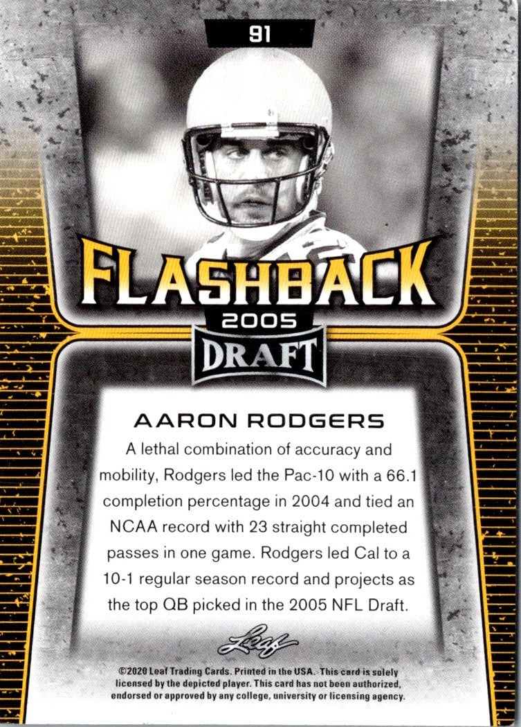 2020 Leaf Draft Aaron Rodgers