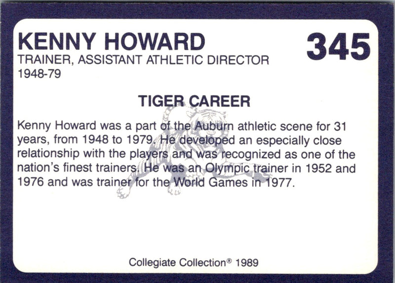 1989 Collegiate Collection Auburn Coke 580 Kenny Howard