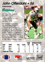 1992 Pro Set John Offerdahl #560