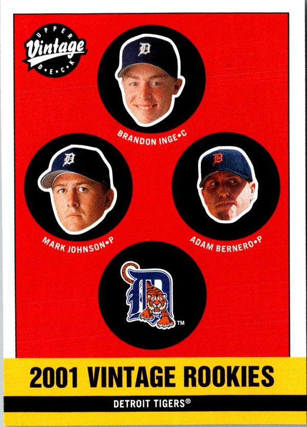 2001 Upper Deck Vintage Mark Johnson/Brandon Inge/Adam Bernero #351