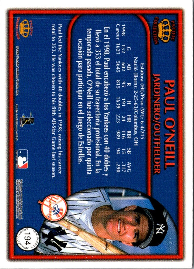 1999 Pacific Crown Collection Paul O'Neill