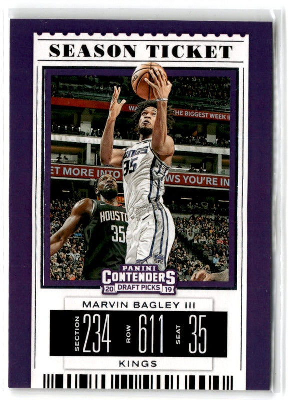 2019 Panini Contenders Draft Picks Ticket Blue Foil Marvin Bagley III #41