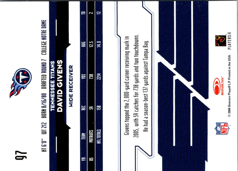 2006 Leaf Rookies & Stars David Givens