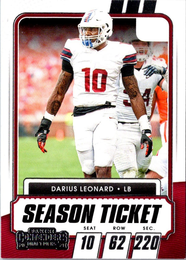 2021 Panini Contenders Draft Picks Game Ticket Red Darius Leonard #87